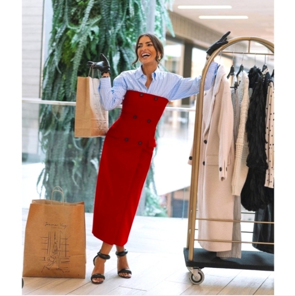 Zara Strapless Pocket Dress Red Size XS NWT - Picture 5 of 9